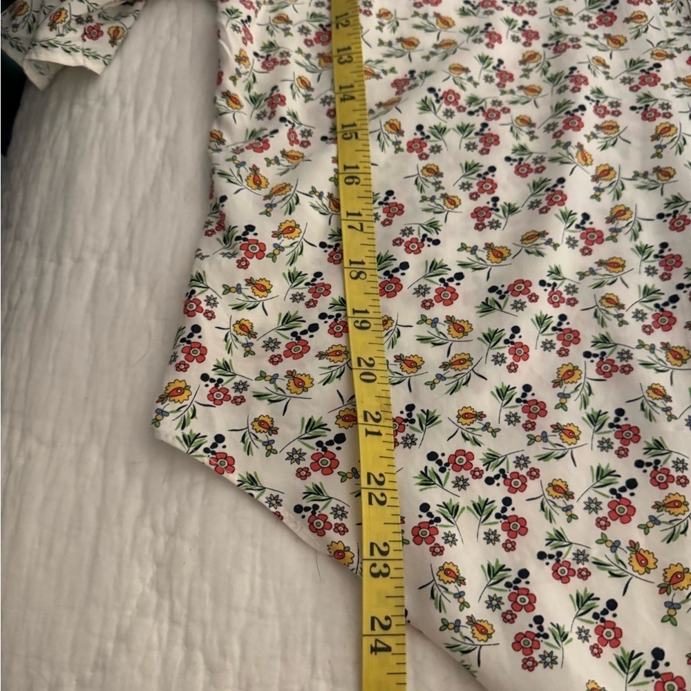 floral Max Studio Tie-Front Blouse Shirt Top w/Ruffle Sleeves V neckBoho M - Picture 8 of 8
